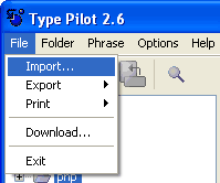 Choose File - Import to restore phrases